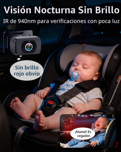 Cámara para coche de bebé para 2 niños para asiento: pantalla ultra...