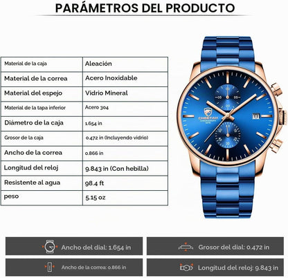 GOLDEN HOUR Fashion Business - Relojes para hombre con cronógrafo,...