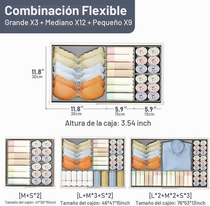 DIMJ Organizador de cajones para almacenamiento de ropa, paquete de...