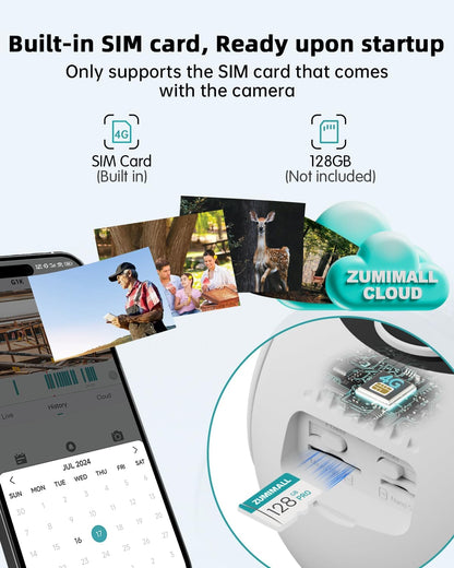 ZUMIMALL Cámaras de seguridad celulares 4G LTE inalámbricas para ex...