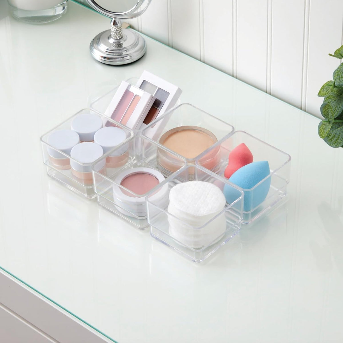 Organizadores de plástico transparente para maquillaje, conjunto de...