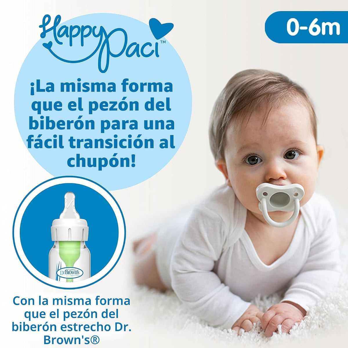 Dr. Brown's Anti-Colic Options+ Bomba de mama a biberón y juego...