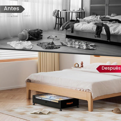 Yecaye Paquete de 4 Cajas de Almacenamiento Debajo de la Cama con R...