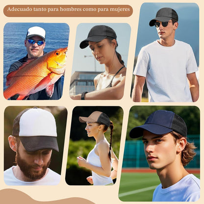 Paquete de 6 gorras de béisbol unisex de algodón lavado vintage, su...