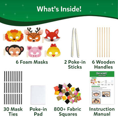 Skillmatics Poke-in Art - Máscaras de animales, kit de manualidades...