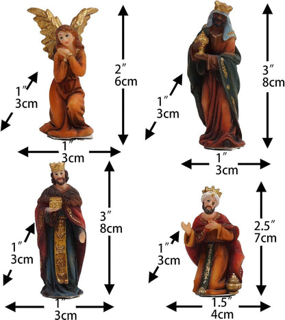 Zayton Juego de Belén de Navidad con figuras de Belén de 3.25 pulga...