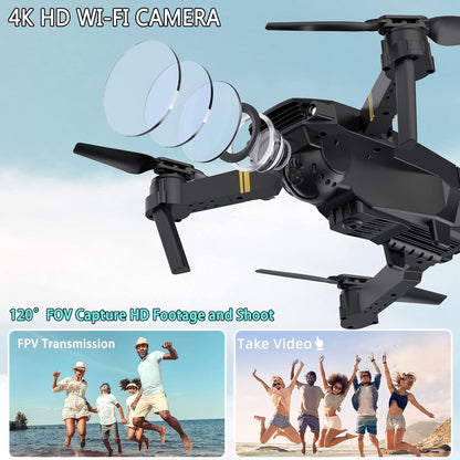 Drones con cámara para adultos, 4K 1080P, 3 baterías, mini dron ple...