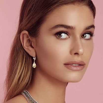 Aretes de cristal austriaco barroco con cierre de palanca para muje...
