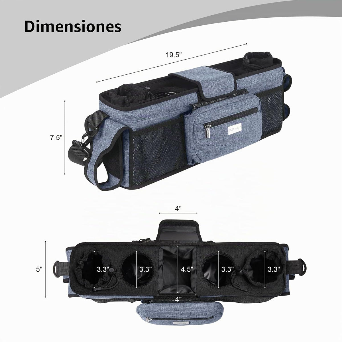 TOPDesign Organizador Universal para Cochecito de Bebé, Caddy para...