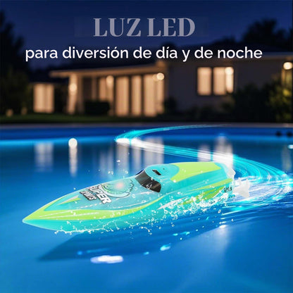 LAFALA Mini RC Boat 2.4GHz con luz LED de giro de 360°, carga USB,...