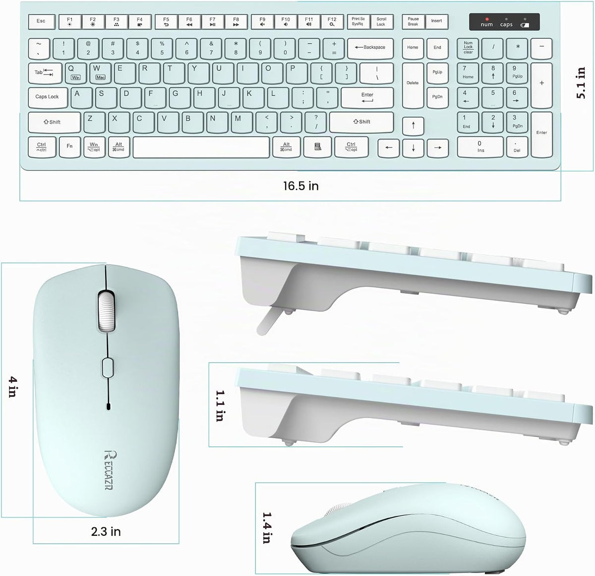 Combo silencioso de teclado y mouse inalámbricos para oficina y hog...