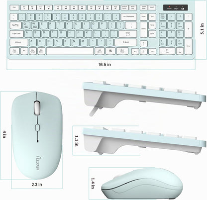 Combo silencioso de teclado y mouse inalámbricos para oficina y hog...