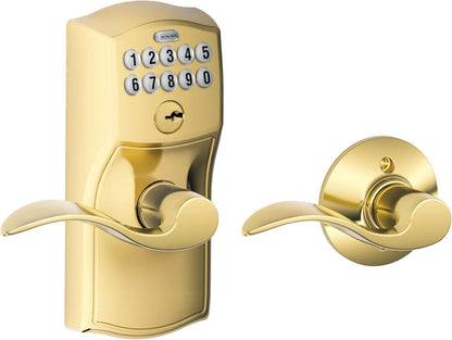 Schlage Cerradura de teclado electrónico, manija de palanca, borde...