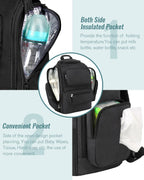 Mancro Mochila para pañales, mochila negra para pañales de bebé de...