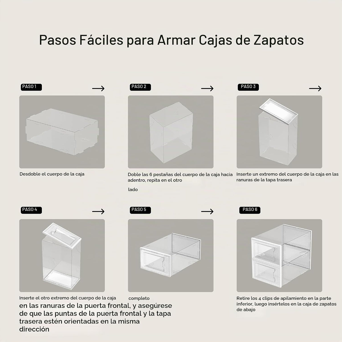 SEE SPRING Paquete de 12 Cajas de Almacenamiento de Zapatos, Organi...