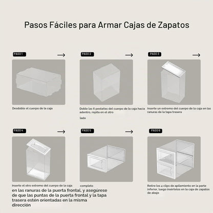 SEE SPRING Paquete de 12 Cajas de Almacenamiento de Zapatos, Organi...