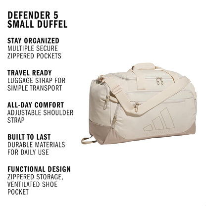 adidas Defender - Maleta deportiva, color beige y caqui (Crystal Li...