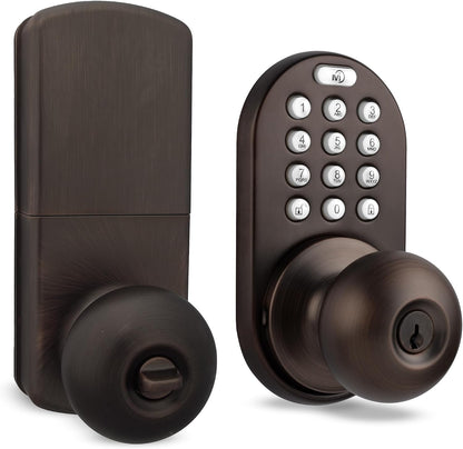 MiLocks TKK-02OB - Pomo de puerta digital con teclado, cerradura de...