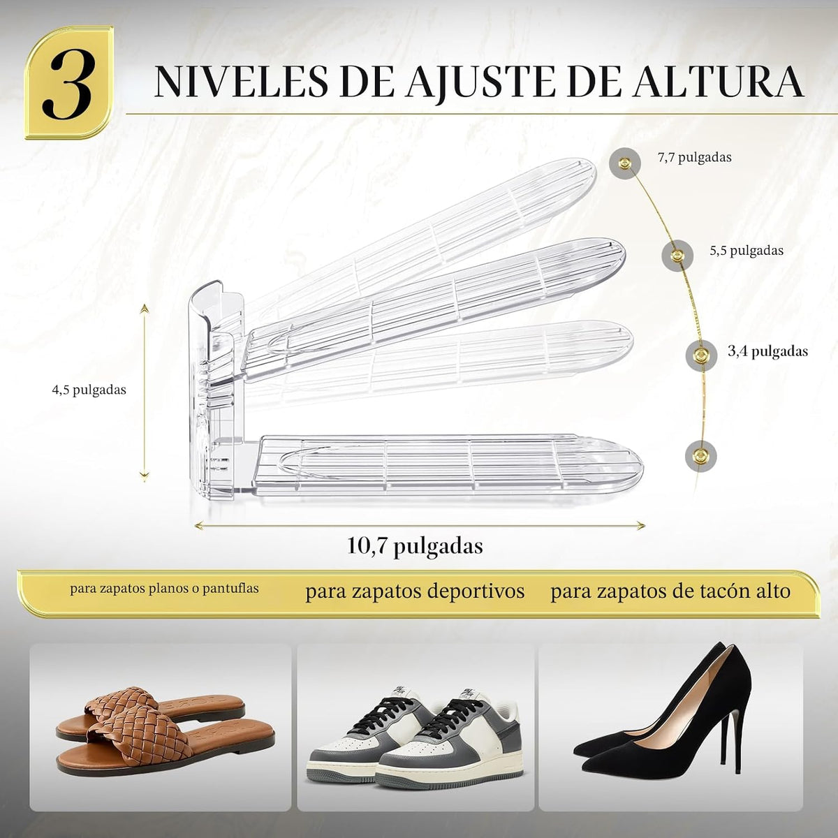 Tgzwme Organizador de ranuras para zapatos, paquete de 10 unidades,...