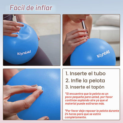 kisnbld Pequeña pelota de ejercicio, mini pelota de pilates de 9 pu...