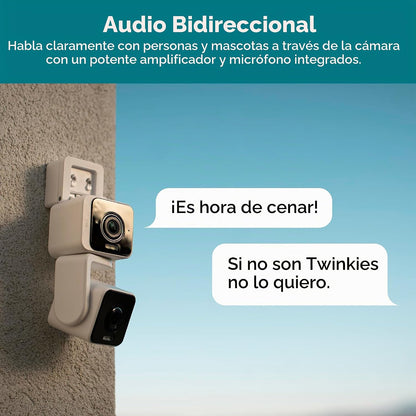 WYZE Duo Cam Pan IP65 2K 360° Pan\/Tilt Cámara de seguridad intelig...
