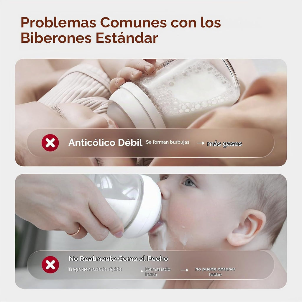 Thyseed PPSU - Biberón anticólico, pezón de flujo extra lento simil...