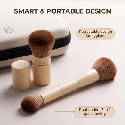 Brochas de maquillaje profesionales BS-MALL con estuche de viaje \u...