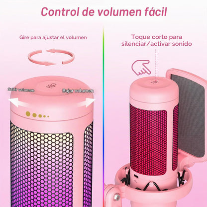 TONOR Juego de micrófonos para juegos, micrófono de condensador voc...
