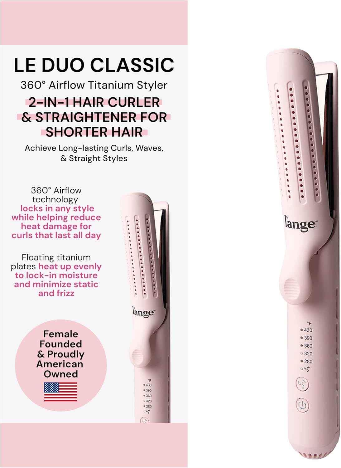 L'Ange Hair Le Duo - Moldeador de flujo de aire estándar de 360...