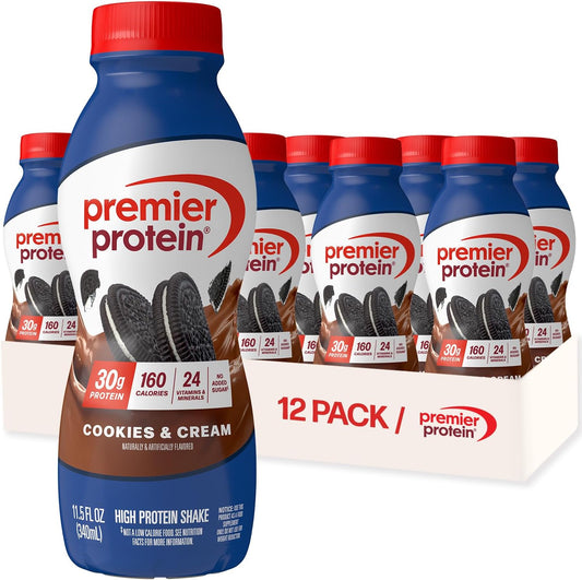 Premier Protein Batido alto en proteínas, galletas y crema, 12 unid...