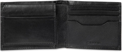 Calvin Klein Billetera plegable minimalista de cuero RFID para homb...