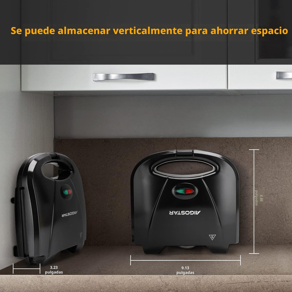Aigostar Tostadora de Sándwich con Superficie de Parrilla Profunda...