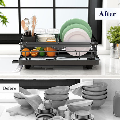 Kitsure Escurridor de platos para encimera de cocina, 12.2 pulgadas...