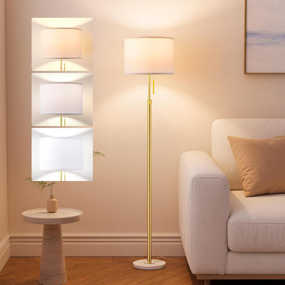 Ambimall Lámpara de pie moderna dorada ajustable en altura, oro y b...