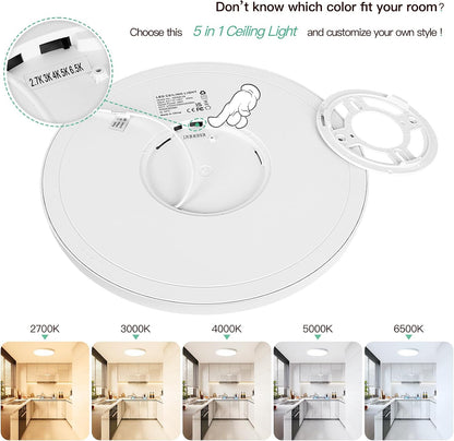 Brightever Lámpara de techo LED de montaje empotrado de 12 pulgadas...
