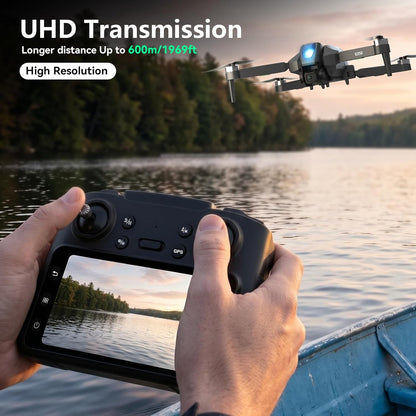 Drone GPS con cámara 1080P para adultos, Drone con control remoto d...