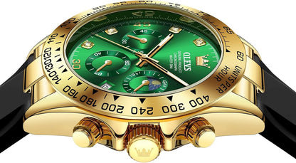 OLEVS Relojes de pulsera analógicos de cuarzo para hombre, cronógra...
