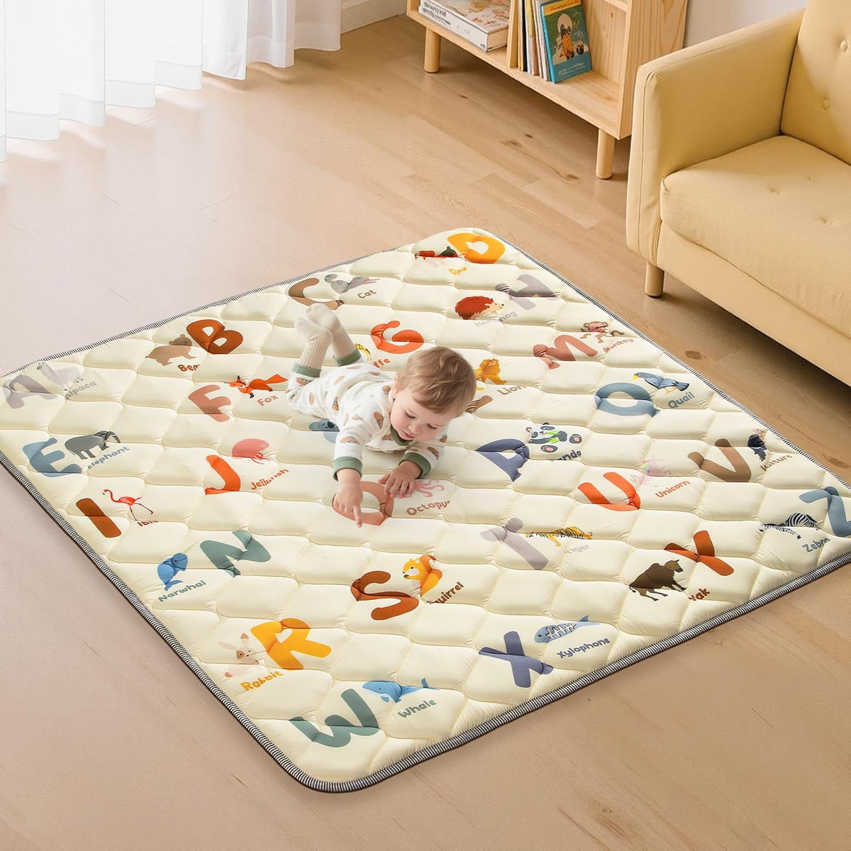 Omzer 47 x 47 - Alfombra de juego para bebé, tapete para el suelo,...