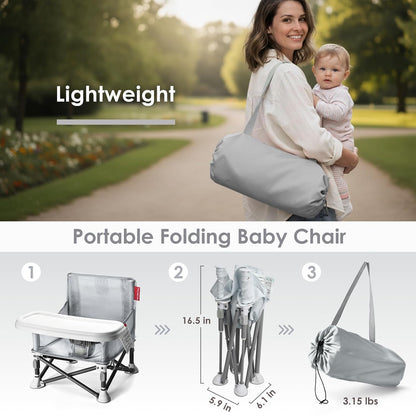 Tiny Marvels - Silla de bebé, silla alta portátil para viajes y pla...