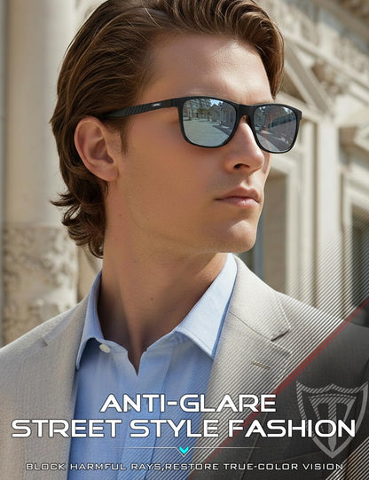 ATTCL Gafas de sol polarizadas para hombre Al-Mg Metal ultraligeras...