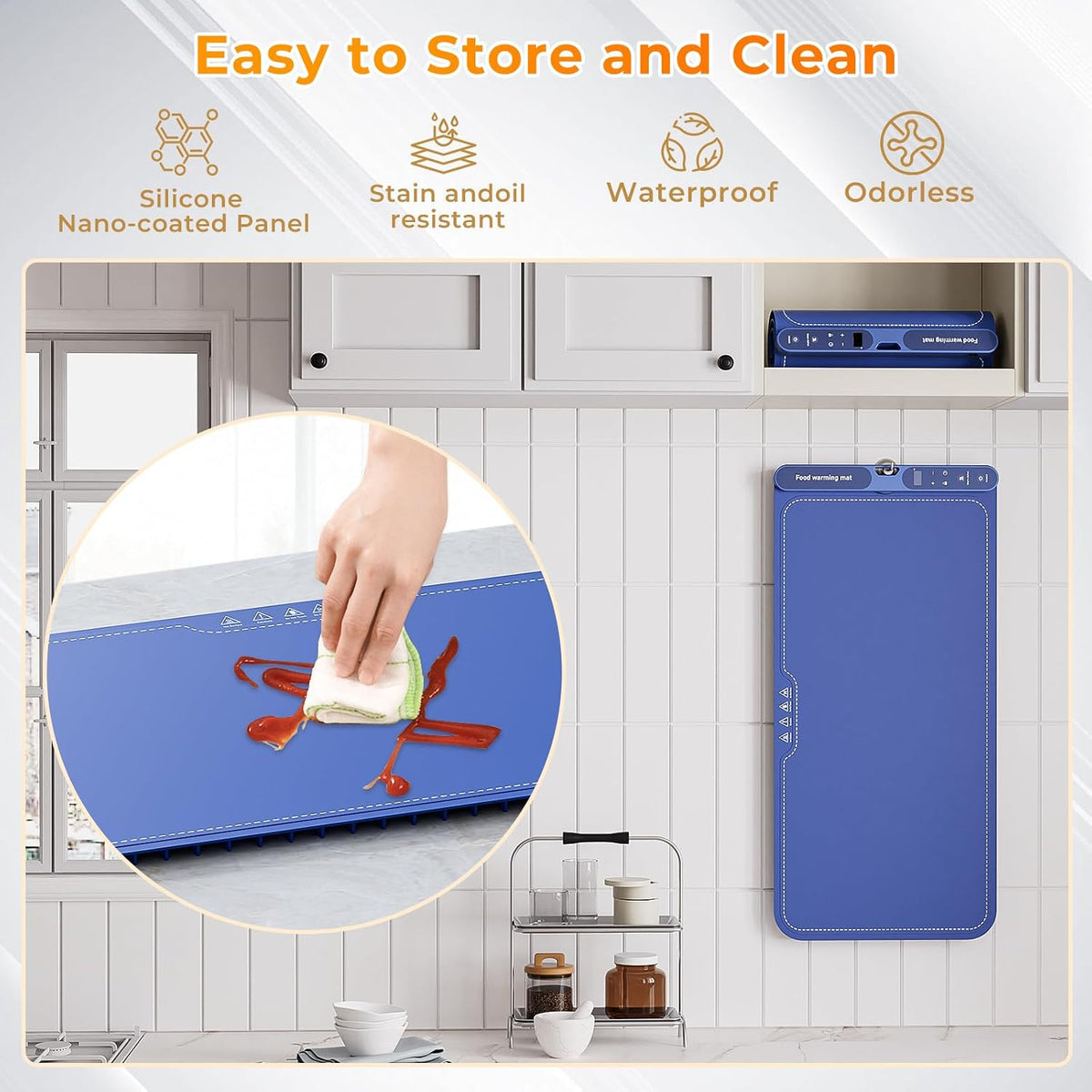 Tapete de calentamiento para alimentos extra grande de 32 x 15 pulg...