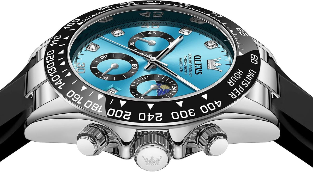 OLEVS Relojes de pulsera analógicos de cuarzo para hombre, cronógra...