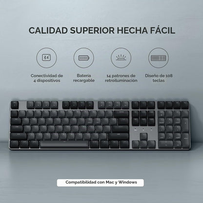 Satechi SM3 - Teclado mecánico para Mac y Windows, 108 teclas de ta...