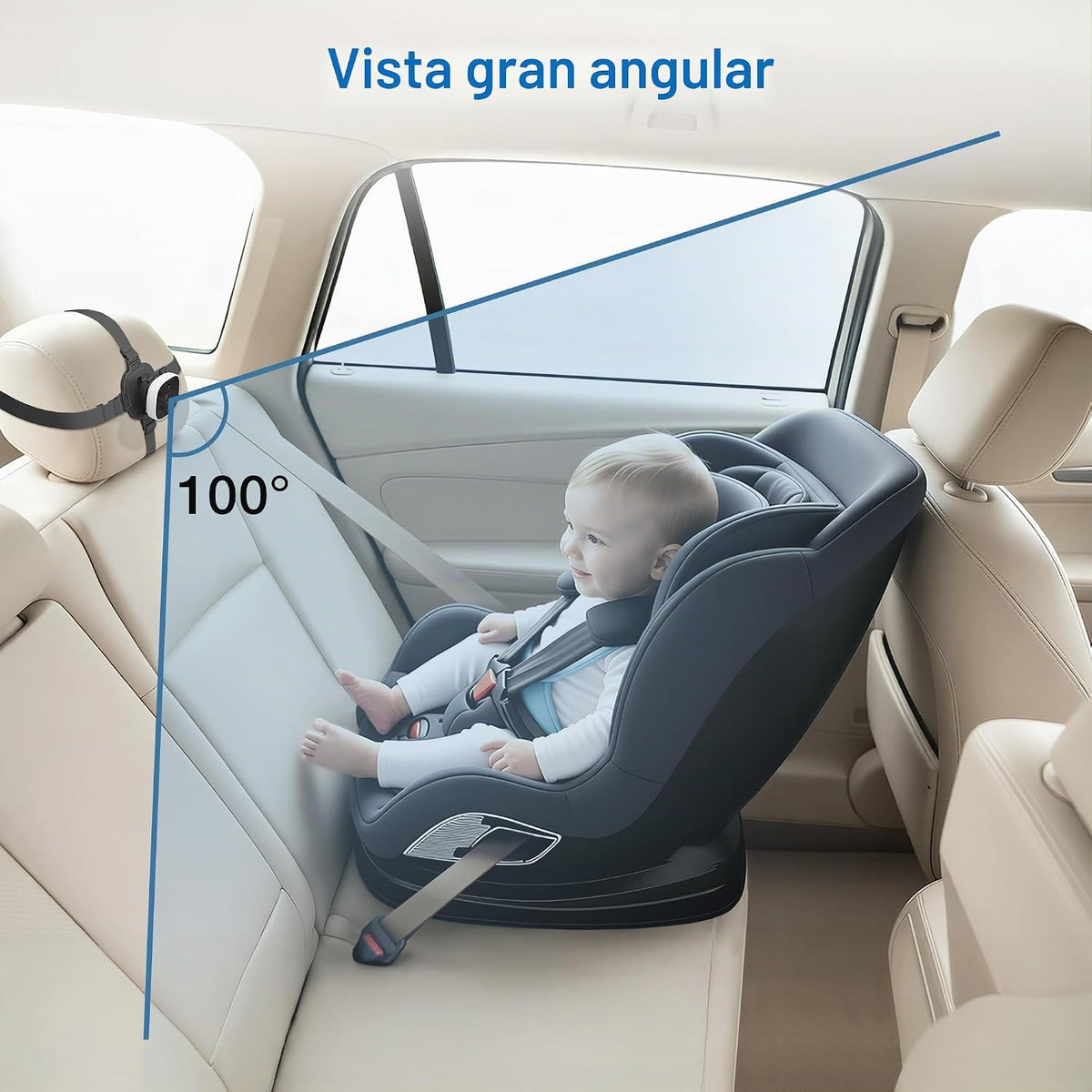 VTech Cámara de coche para bebé para asiento trasero, visor de mont...