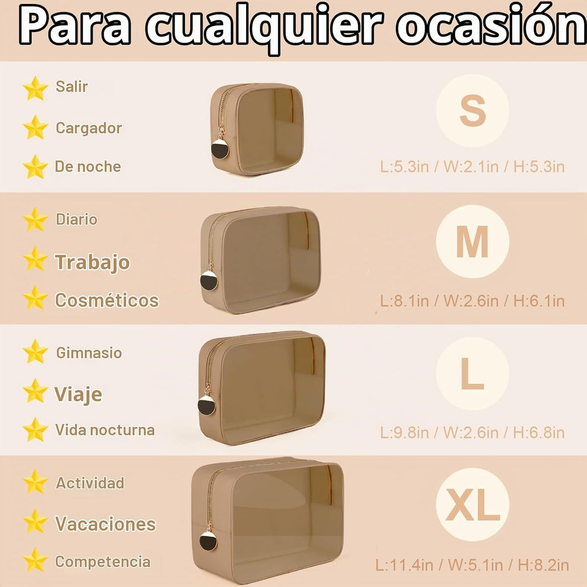 YOPCDJ 4 bolsas de pañales de varios tamaños, Marrón, Práctico, cla...