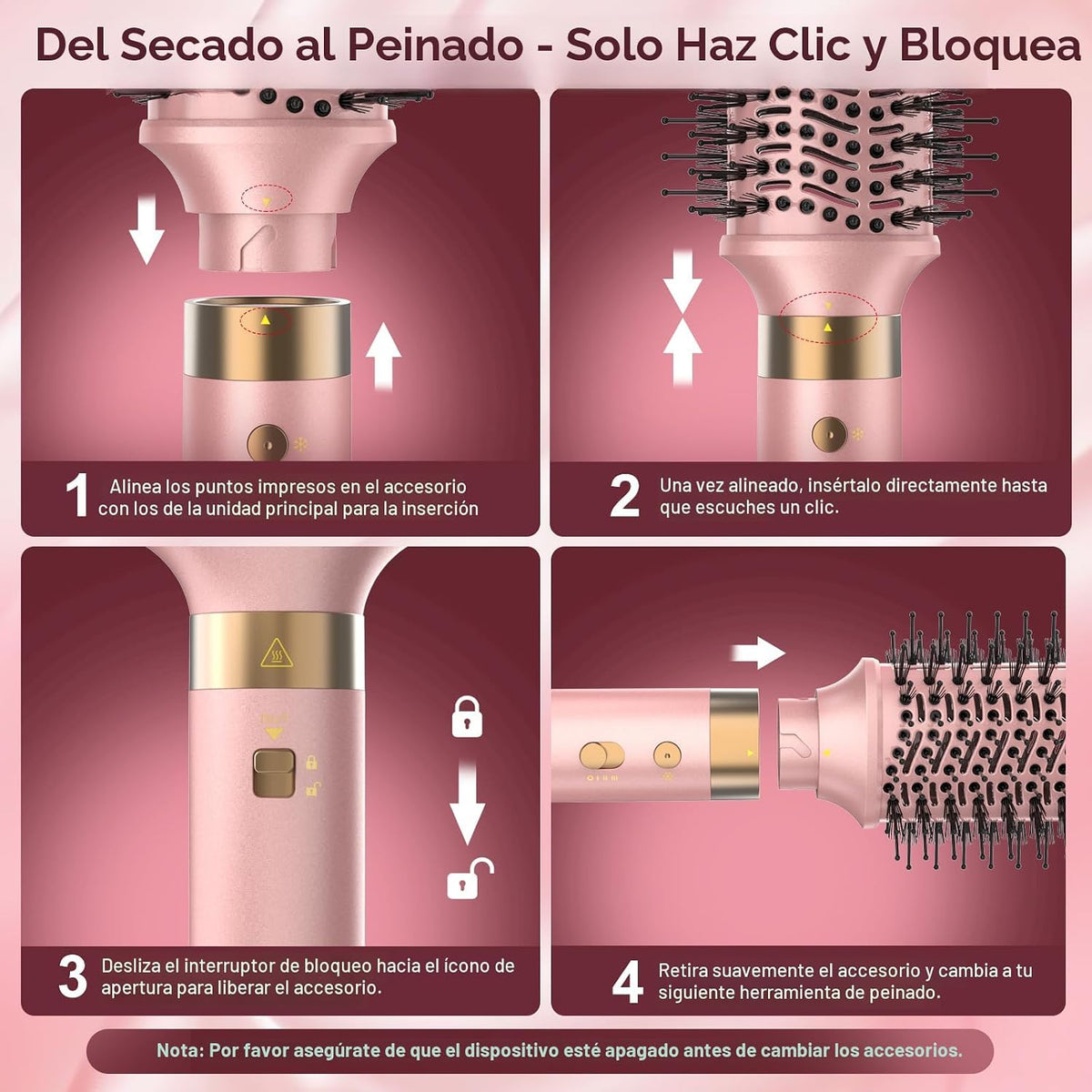 Mythsight StyleVibe 6 en 1 Air Styler con secador de pelo y rizos a...