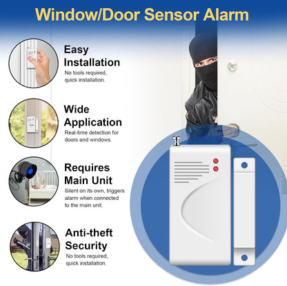 Kit de sistema de alarma de seguridad WiFi, inalámbrico de 120 db,...