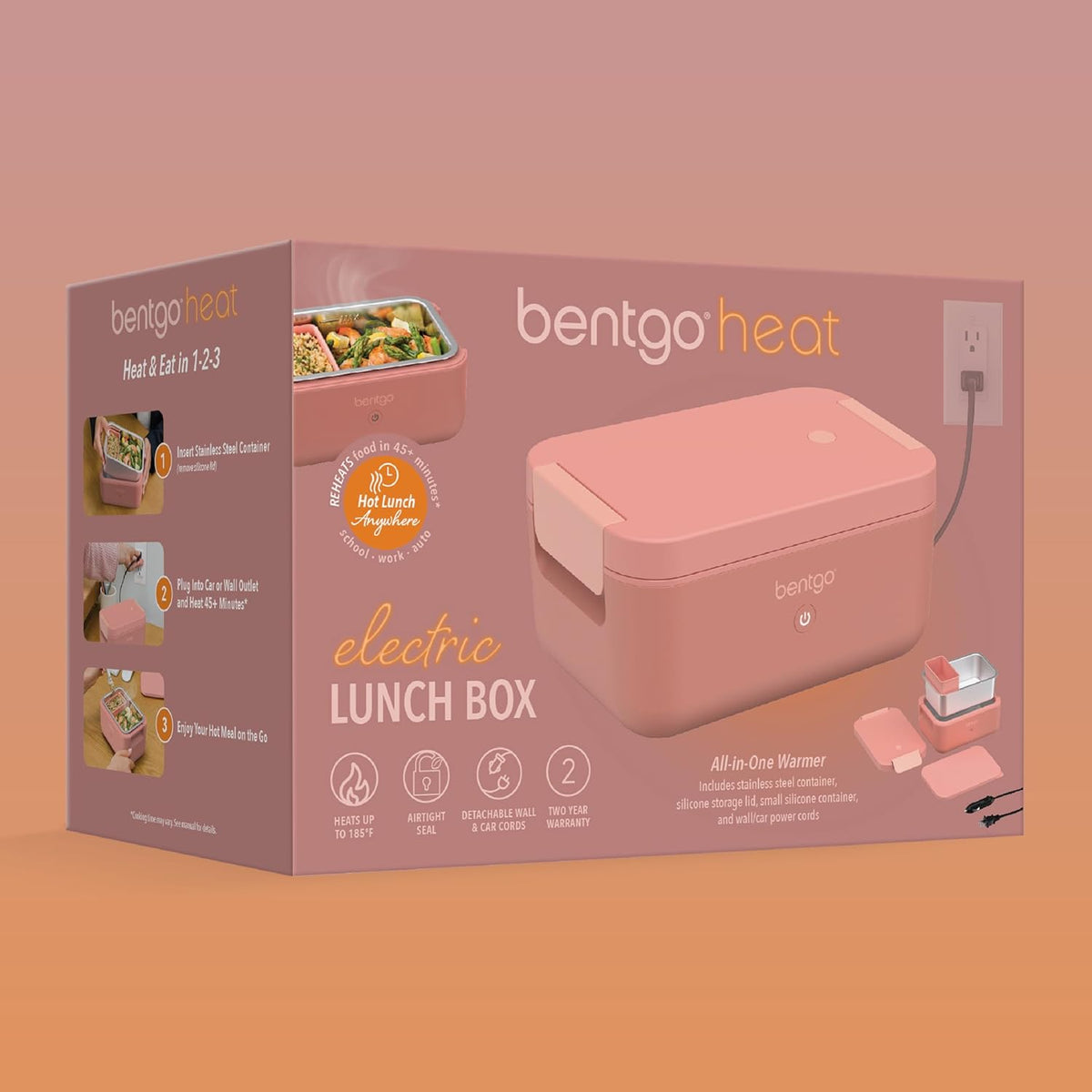 Bentgo Heat - Fiambrera eléctrica - Calentador de alimentos portáti...