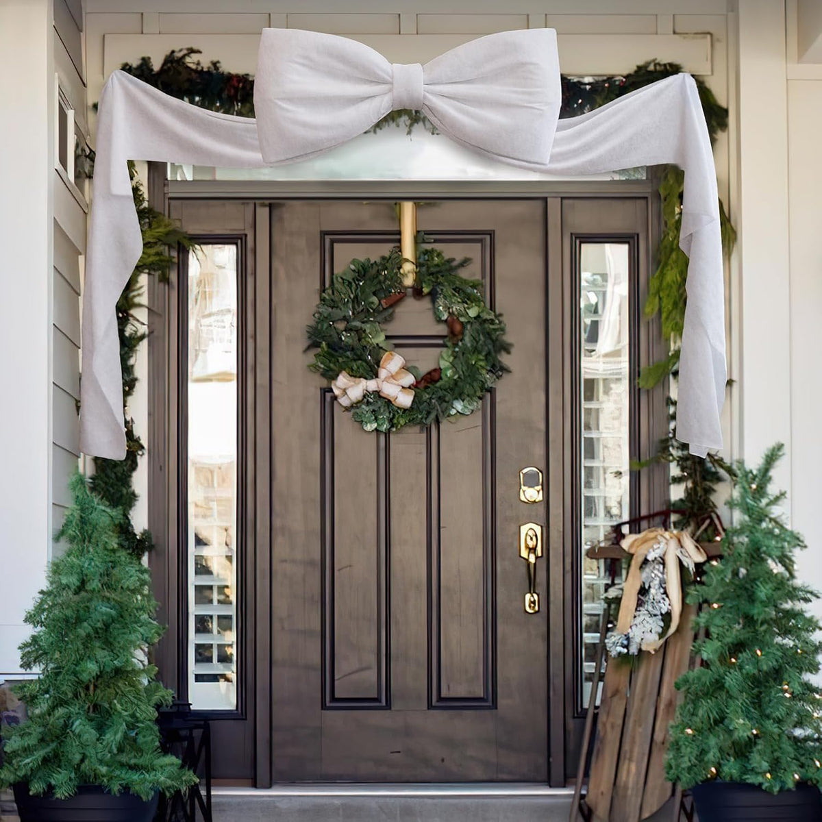 Decoraciones navideñas: lazos grandes de 6 pies para decoración de...