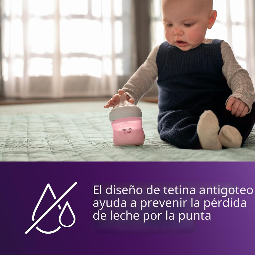 Philips Avent Biberones naturales, flujo lento, 4 onzas, sin BPA, p...